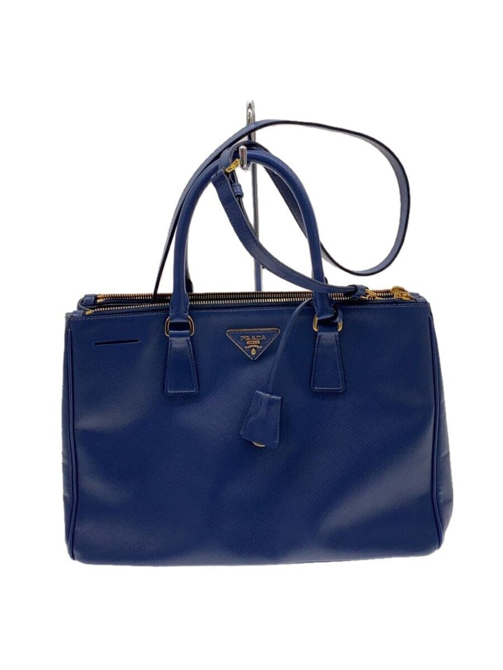Prada Handbag Leather Blue Galleria